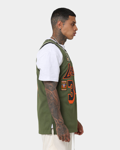 Mitchell & Ness Los Angeles Lakers Shaquille O'Neal #34 Flight Swingman Jersey Olive