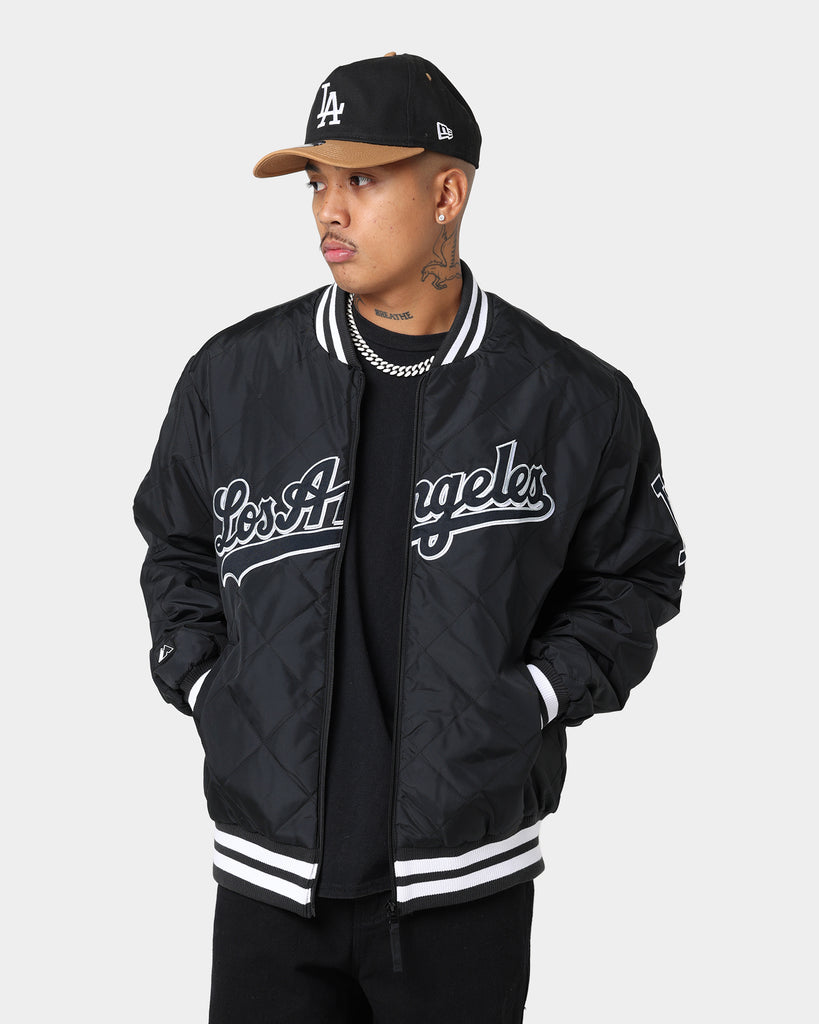 Majestic Athletic Los Angeles Dodgers Tonals Quilt Varsity Jacket Blac