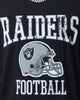 Majestic Athletic Las Vegas Raiders Vintage Sports Stripe Sleeve T-Shirt Faded Black