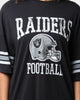 Majestic Athletic Las Vegas Raiders Vintage Sports Stripe Sleeve T-Shirt Faded Black
