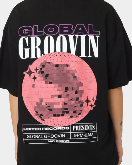Loiter Global Records T-Shirt Off Black