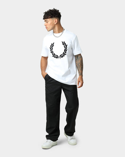 Fred Perry Flock Laurel Wreath T-Shirt White