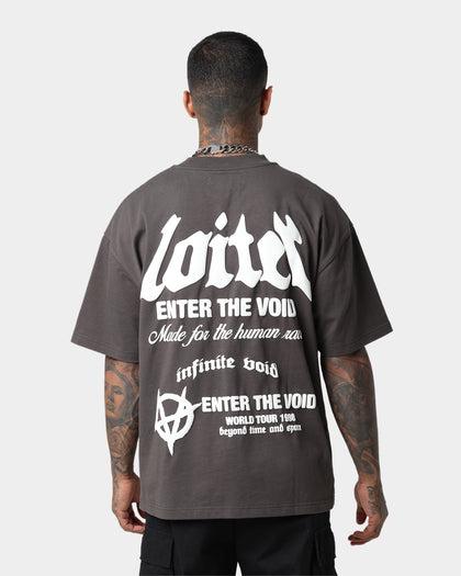 Loiter Void Multi Logo Vintage T-Shirt Charcoal