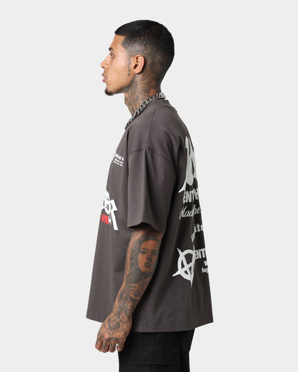 Loiter Void Multi Logo Vintage T-Shirt Charcoal