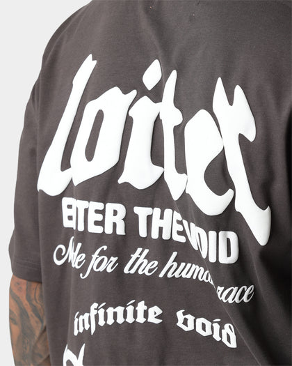 Loiter Void Multi Logo Vintage T-Shirt Charcoal