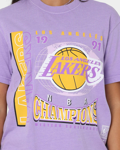 Mitchell & Ness Women's Los Angeles Lakers Vintage '91 Finals T-Shirt Faded Purple