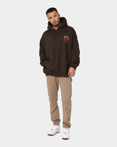 Goat Crew Fire Rose Hoodie Brown