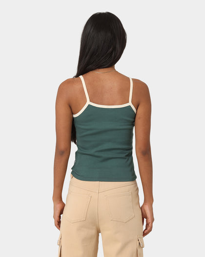HUF Women's Petal Rib Tank Singlet Forest Green