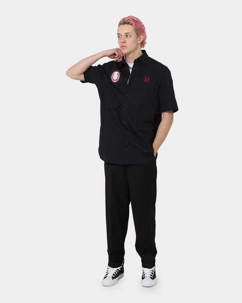 Fred Perry X Raf Simons Patched Shirt Black