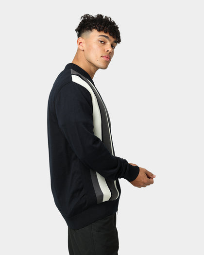 Fred Perry Striped Zip-Through Cardigan Navy