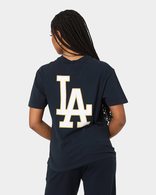Majestic Athletic Women's Los Angeles Dodgers Contrast Stitch T-Shirt True Navy