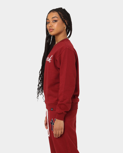 Majestic Athletic Women's New York Yankees Heritage Crewneck Dark Blood