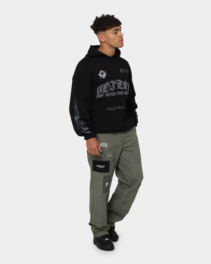 Loiter Void Multi Logo Hoodie Black/Charcoal
