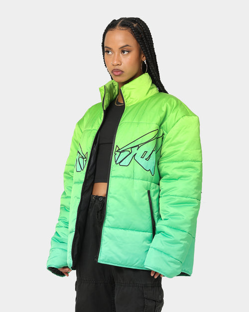 Loiter Cyber Gradient Puffer Jacket Neon Green