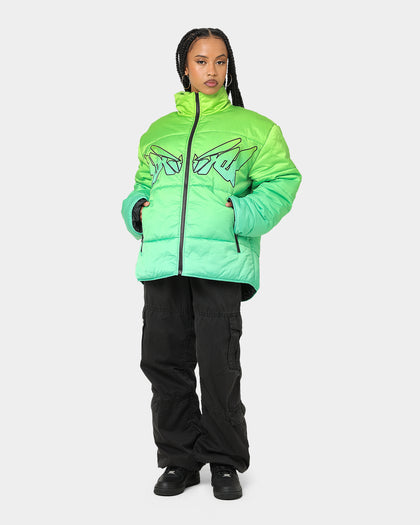Loiter Cyber Gradient Puffer Jacket Neon Green
