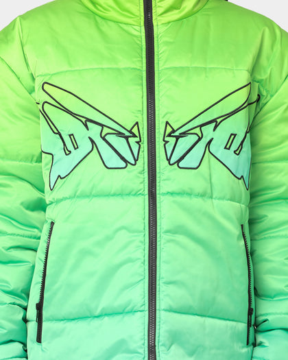Loiter Cyber Gradient Puffer Jacket Neon Green