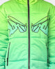 Loiter Cyber Gradient Puffer Jacket Neon Green