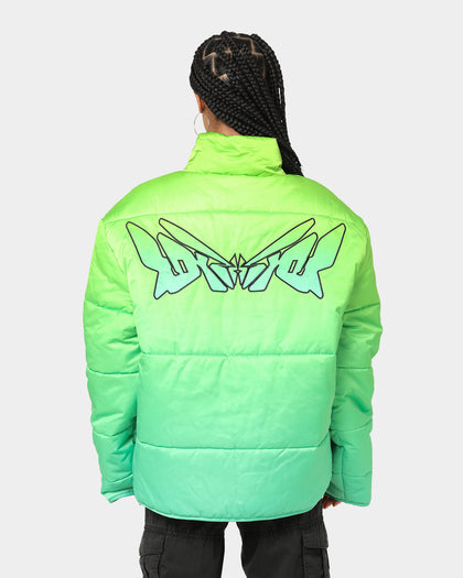 Loiter Cyber Gradient Puffer Jacket Neon Green