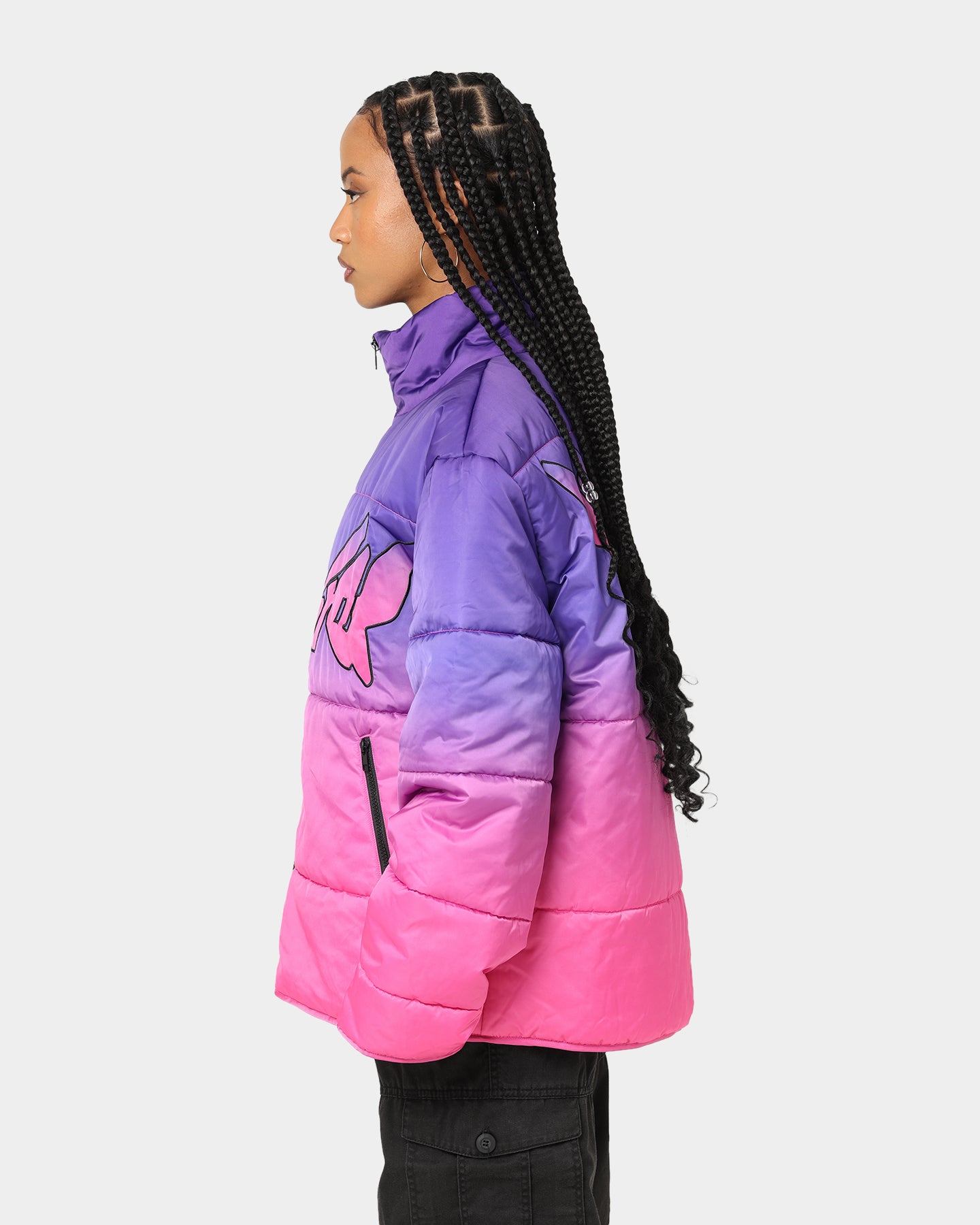 Loiter Cyber Gradient Puffer Jacket Pink/Purple | Culture