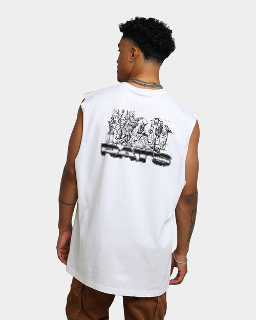 Rats Get Fat Memorial Muscle T-Shirt White
