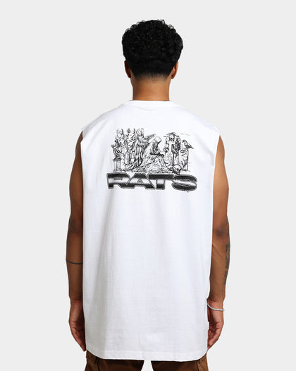 Rats Get Fat Memorial Muscle T-Shirt White