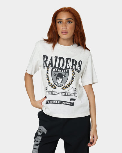 Mitchell & Ness Women's Las Vegas Raiders National Boxy T-Shirt White Marle