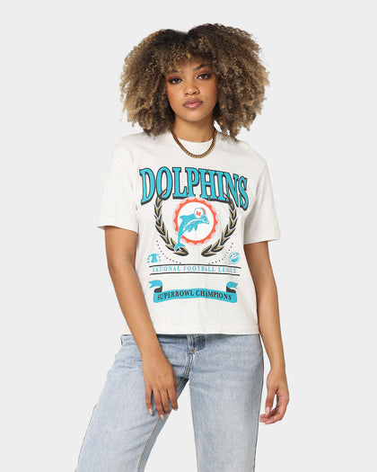 Mitchell & Ness Miami Dolphins National Boxy T-Shirt White Marle