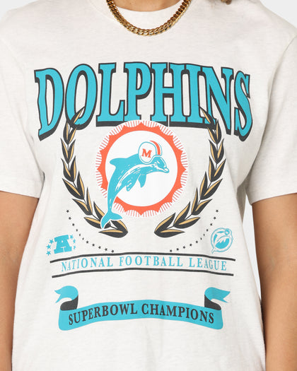Mitchell & Ness Miami Dolphins National Boxy T-Shirt White Marle