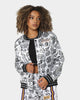 Mitchell & Ness Women's Doodle Satin Jacket Black/White