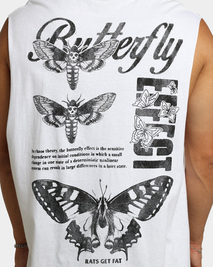 Rats Get Fat Butterfly Effect Muscle T-Shirt White