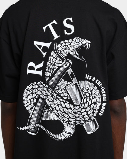 Rats Get Fat Cut Throat Short Sleeve T-Shirt Black