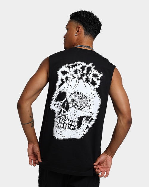 Rats Get Fat Skull Muscle T-Shirt Black