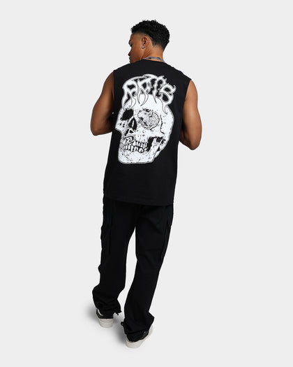Rats Get Fat Skull Muscle T-Shirt Black
