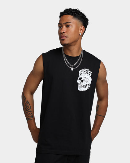 Rats Get Fat Skull Muscle T-Shirt Black