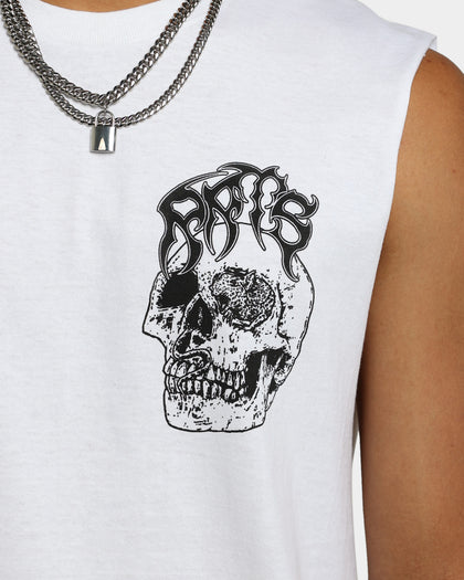 Rats Get Fat Skull Muscle T-Shirt White