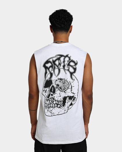Rats Get Fat Skull Muscle T-Shirt White