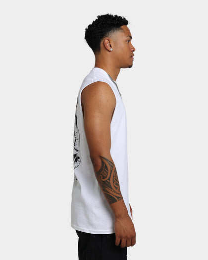 Rats Get Fat Skull Muscle T-Shirt White