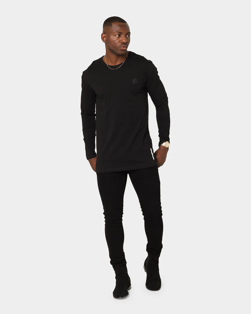 Saint Morta Edition Drop Tail Long Sleeve T-Shirt Black