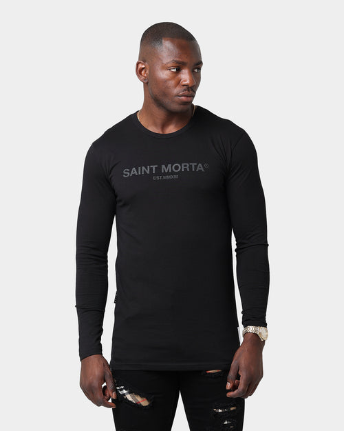 Saint Morta Homage Drop Tail Long Sleeve T-Shirt Black