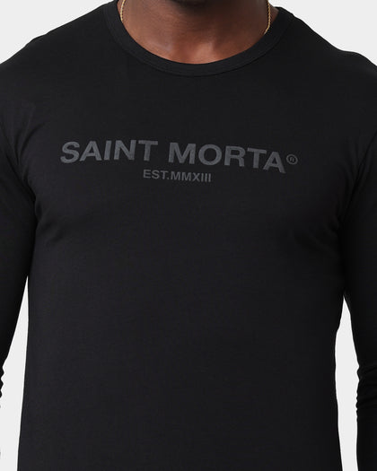 Saint Morta Homage Drop Tail Long Sleeve T-Shirt Black