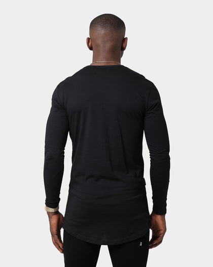 Saint Morta Homage Drop Tail Long Sleeve T-Shirt Black