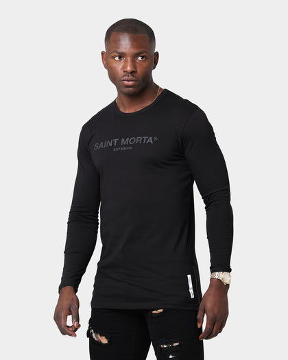 Saint Morta Homage Drop Tail Long Sleeve T-Shirt Black