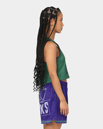 Mitchell & Ness Women's Milwaukee Bucks Big Face 5.0 Crop Tank Top Green