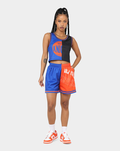 Mitchell & Ness Women's New York Knicks Big Face 5.0 Crop Tank Top Blue