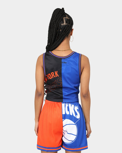 Mitchell & Ness Women's New York Knicks Big Face 5.0 Crop Tank Top Blue