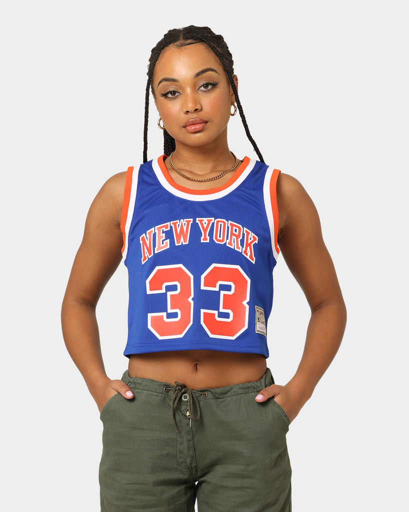 Mitchell & Ness Women's New York Knicks Patrick Ewing #33 NBA Cropped  Jersey Green