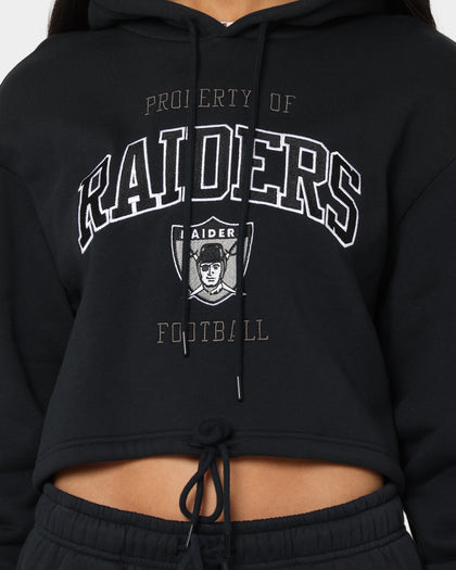 Mitchell & Ness Women's Las Vegas Raiders Vintage Arch Crop Hoodie Faded Black