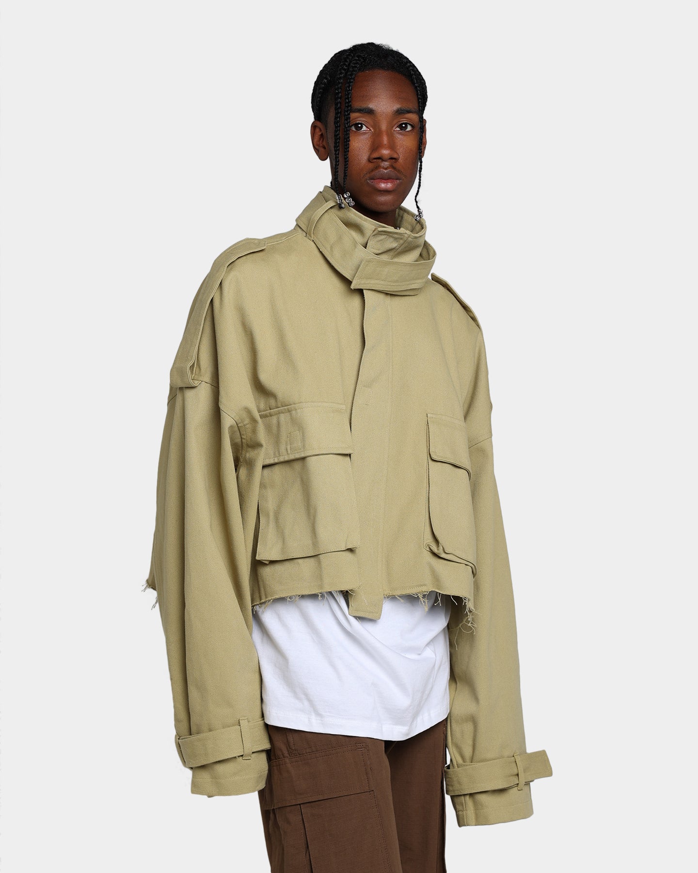 MNML Cropped M65 Jacket Khaki | Culture Kings US