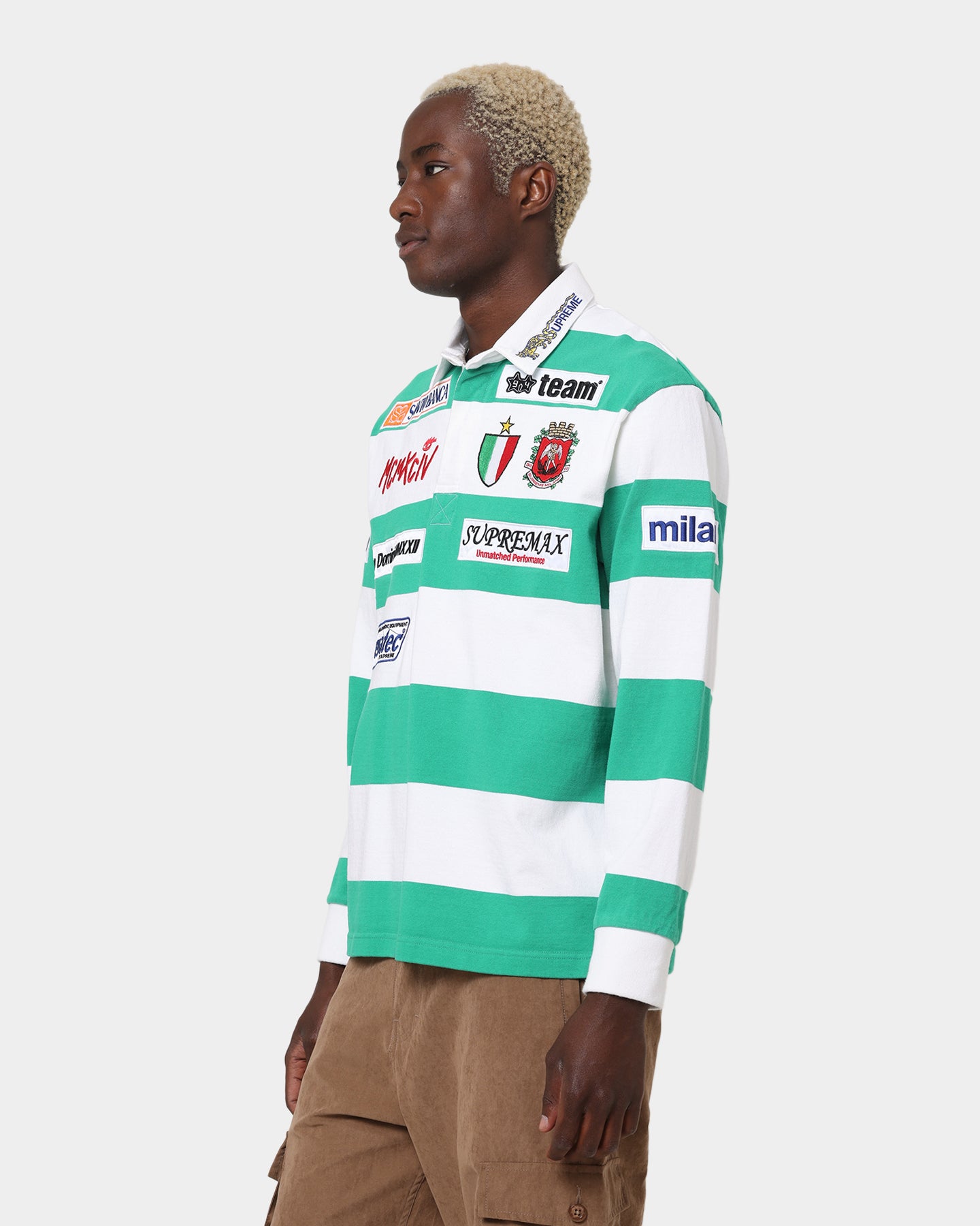 Supreme Stripe Rugby Jersey White | Culture Kings US