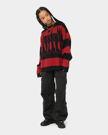 Loiter Nightmare Knit Sweater Red/Black